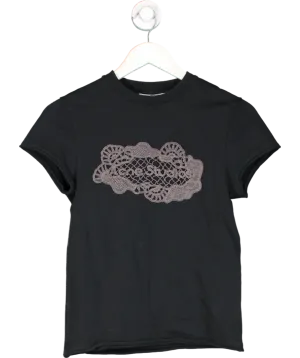 Acne Studios Black Crochet Embellished Logo Tee UK XS