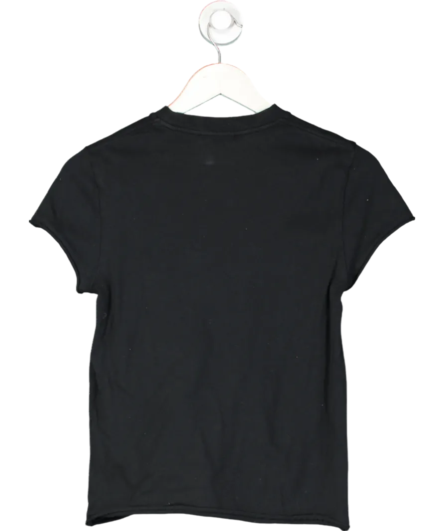 Acne Studios Black Crochet Embellished Logo Tee UK XS
