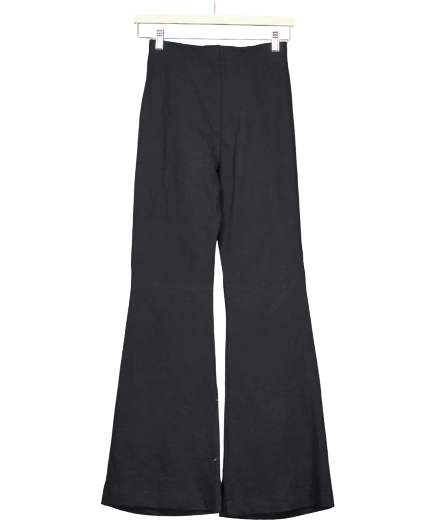 Acne Studios Black Crochet Trimmed Cotton Flare Trousers UK XS