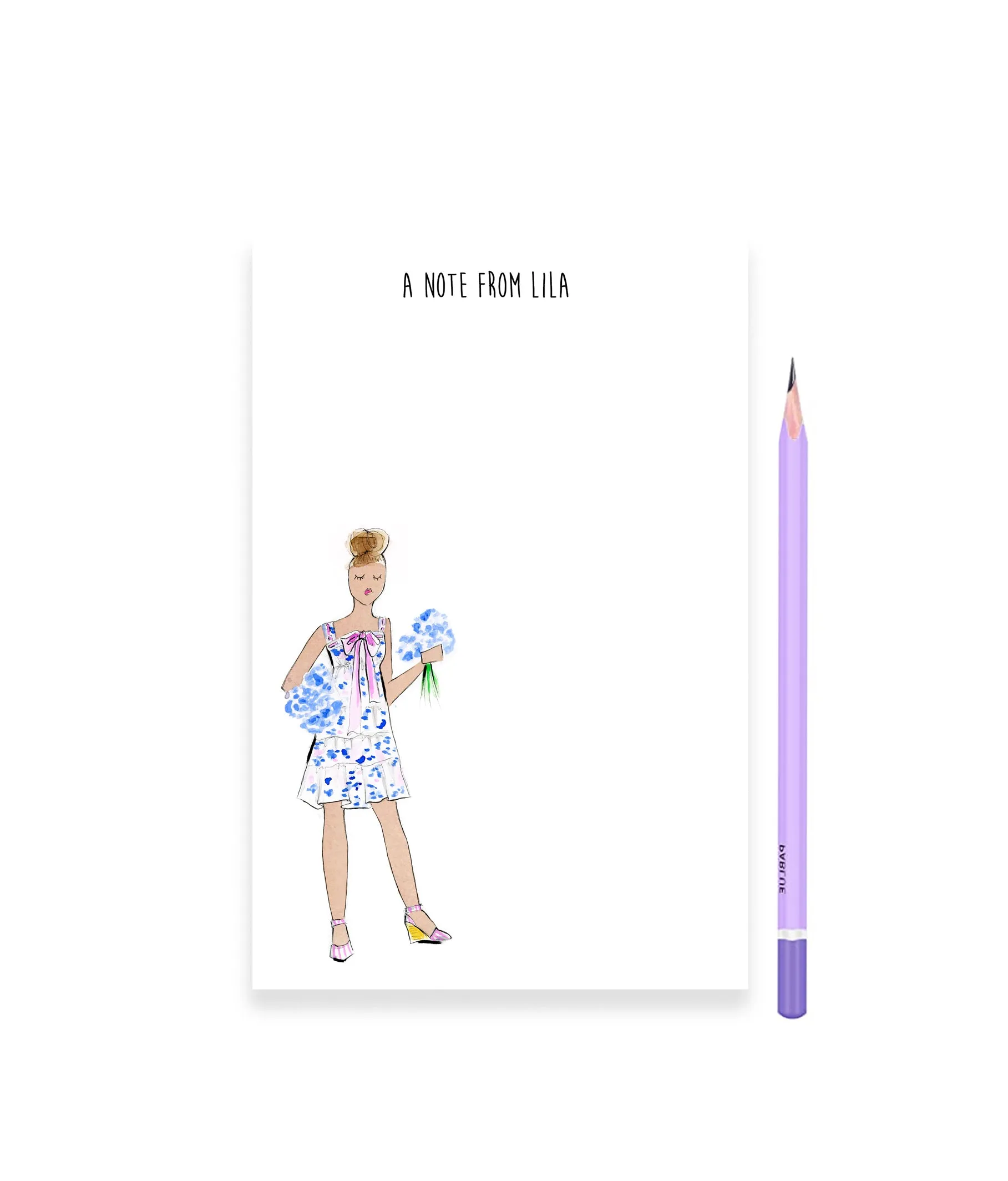 Blue Hydrangea Fashionista Personalized Notepad