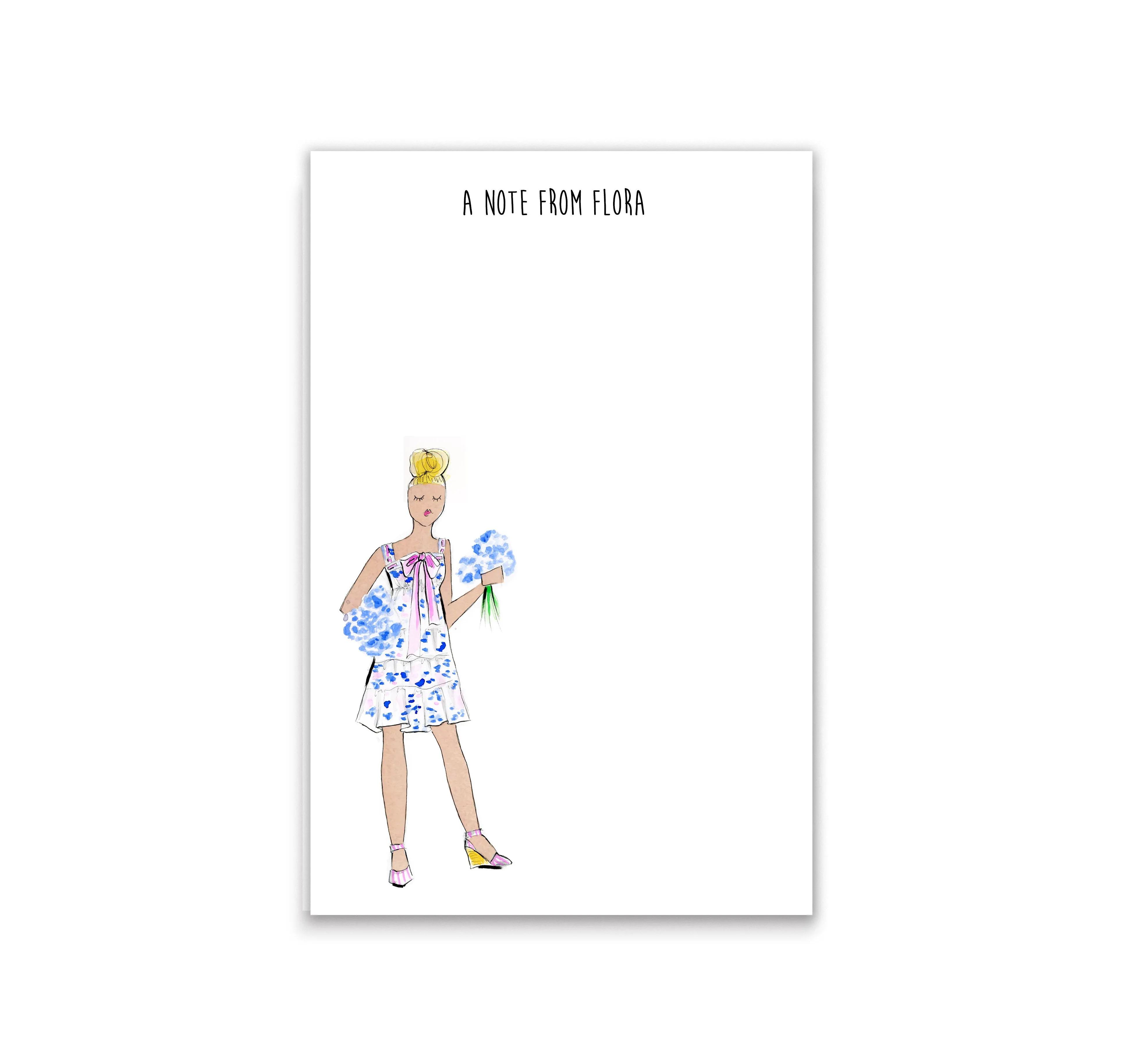 Blue Hydrangea Fashionista Personalized Notepad