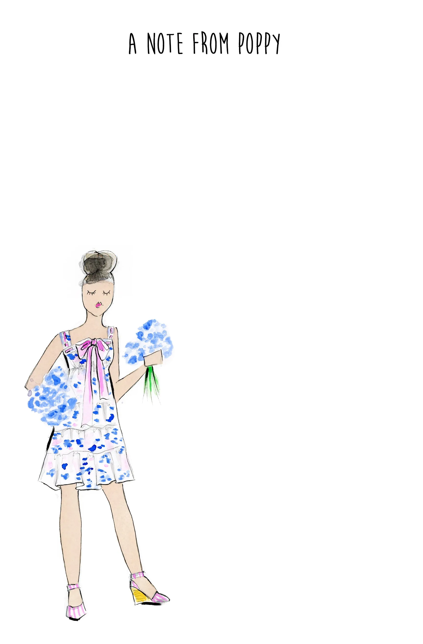 Blue Hydrangea Fashionista Personalized Notepad