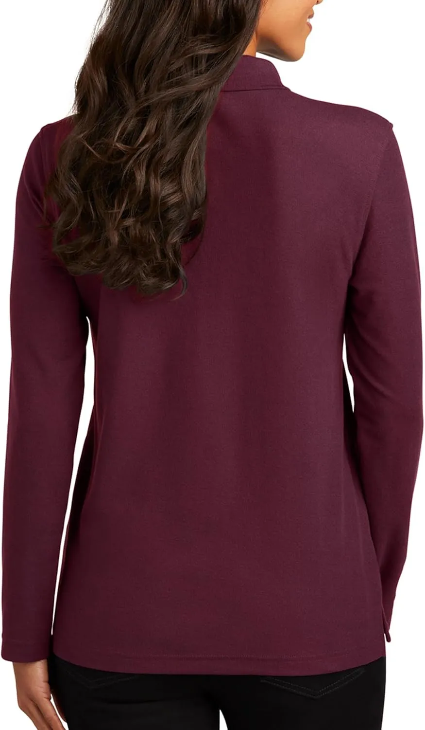 Custom Embroidered Long Sleeve Polo Shirt for Women Personalized Embroidery Text Name