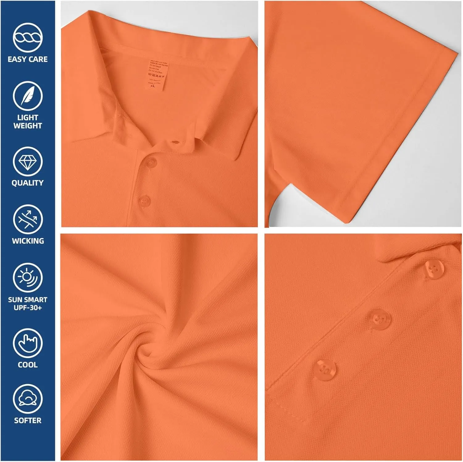 Custom Golf Polo Shirts for Unisex Adult, Design Your Own Golf Jersey Personalized Gifts 4 Sides Printed