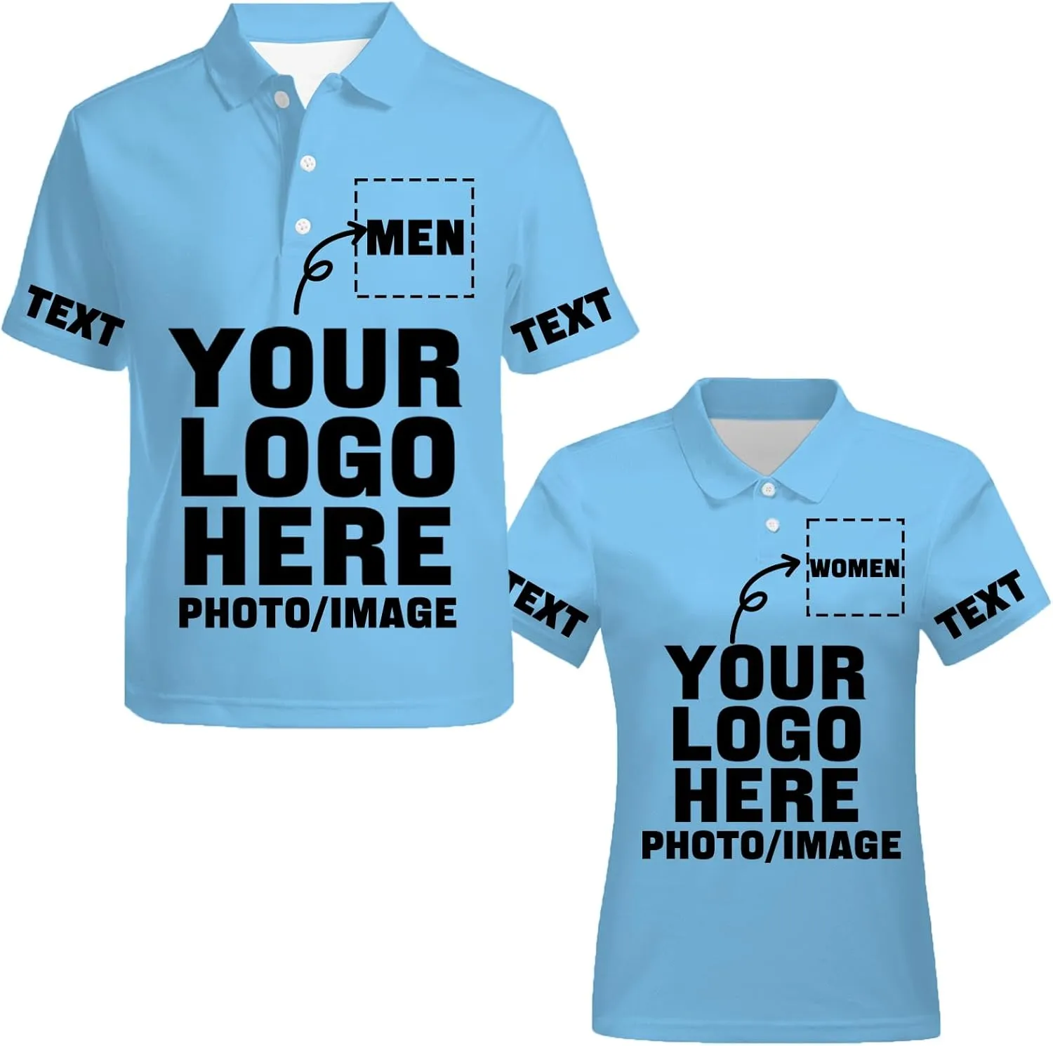 Custom Polo Shirts for Women Add Your Own Image Text Jersey Shirts for Men Personalized Design Polo Logo Shirts