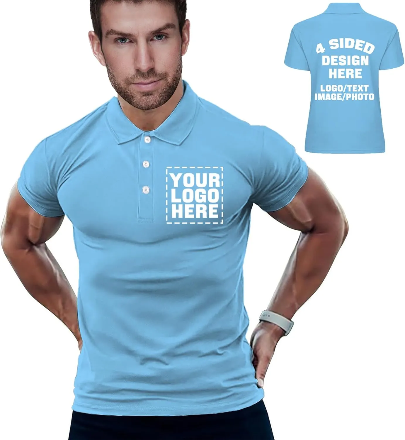 Custom Polo Shirts for Women Add Your Own Image Text Jersey Shirts for Men Personalized Design Polo Logo Shirts
