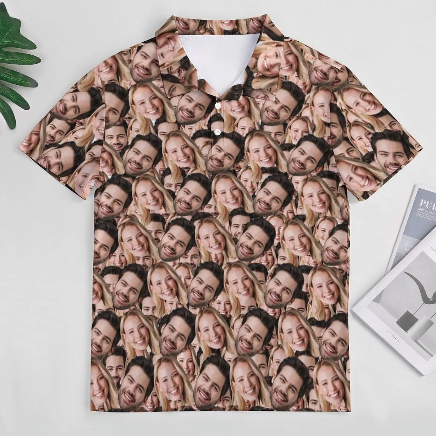 Custom Seamless Face Golf Shirts for Men Dry Fit Sleeve Golf Shirt Print Shirts Funny Golf Polo Shirts Collared Shirt