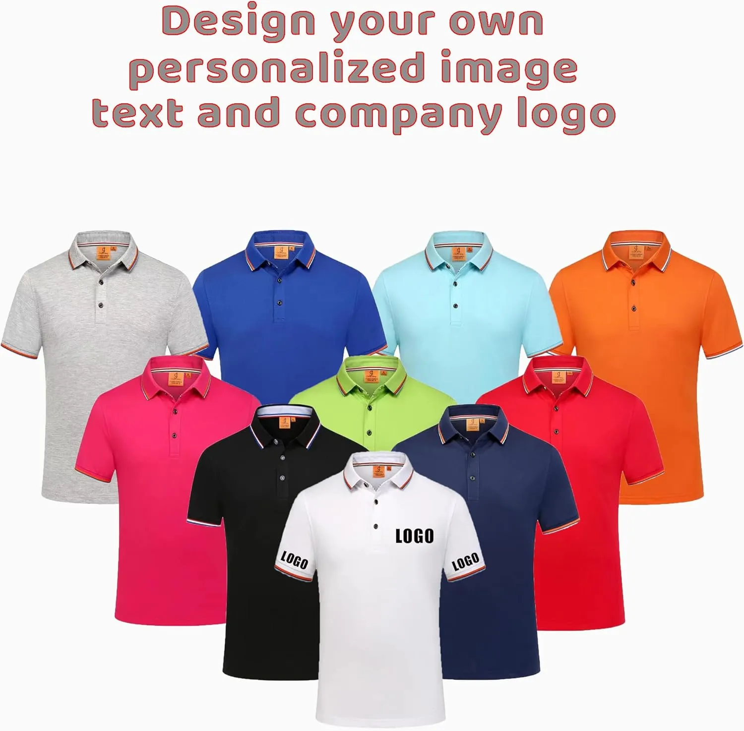 Custom Shirts for Men/Women Personalized Polo Shirt Embroidered Print Design Your Own Text Logo Name T-Shirts