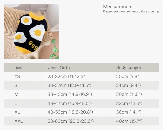 Egg Sweater Pet Clothes