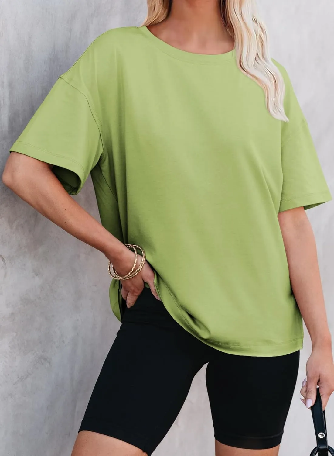 EVALESS Womens Fashion Summer Tops 2025 Crewneck Short Sleeve T Shirts