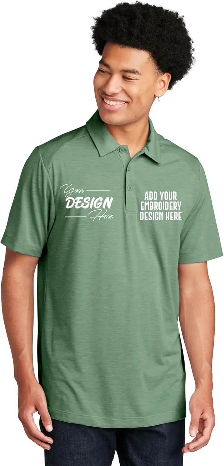 INK STITCH Men St405 Custom Embroidery Personalized PosiCharge Triblend Polo Shirts