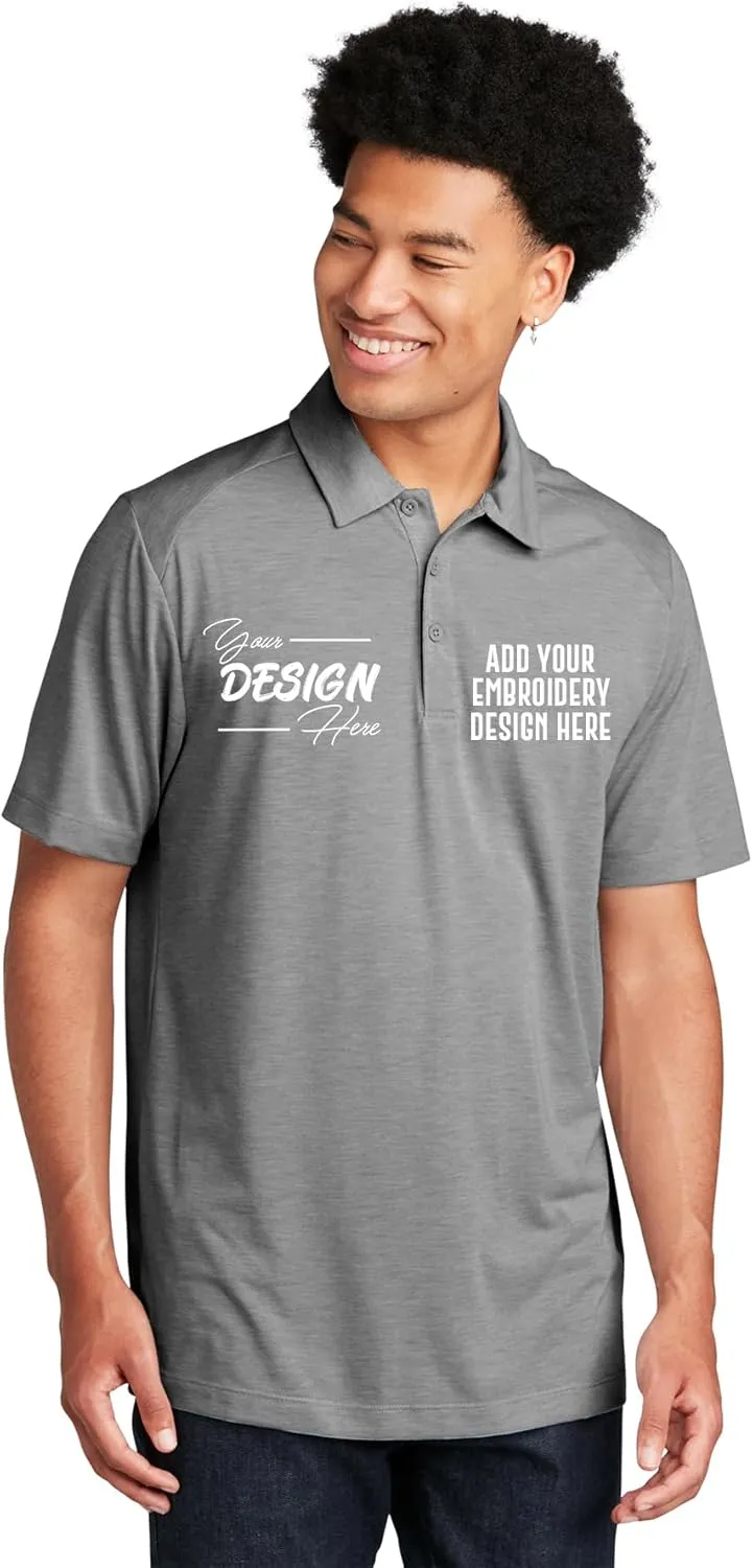 INK STITCH Men St405 Custom Embroidery Personalized PosiCharge Triblend Polo Shirts