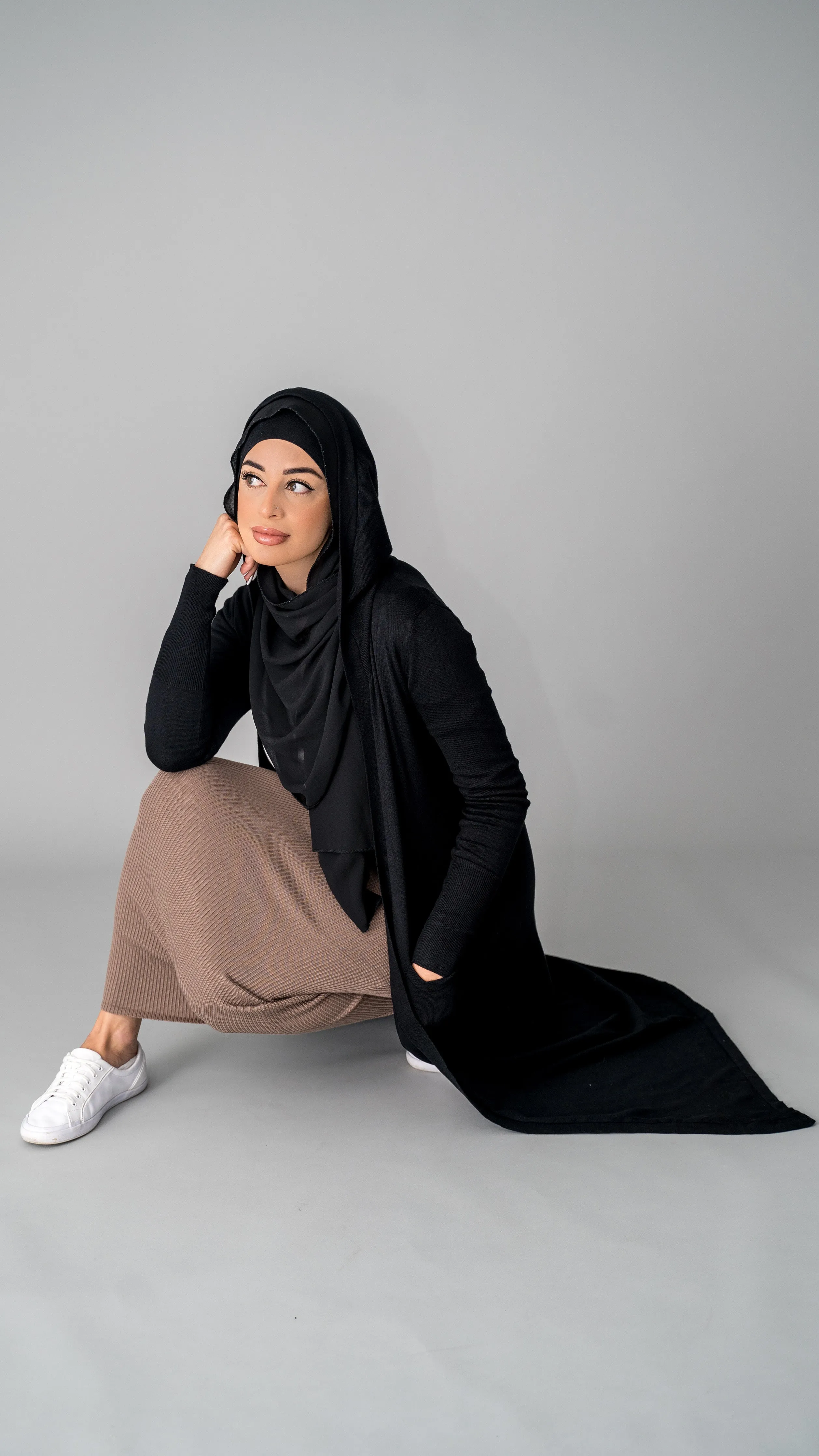 Knit Cardi With Hoody