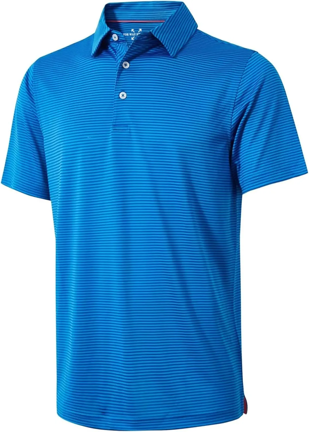 Mens Golf Polo Shirt Moisture Wicking Dry Fit Performance Athletic Short Sleeve Striped Golf Shirts for Men
