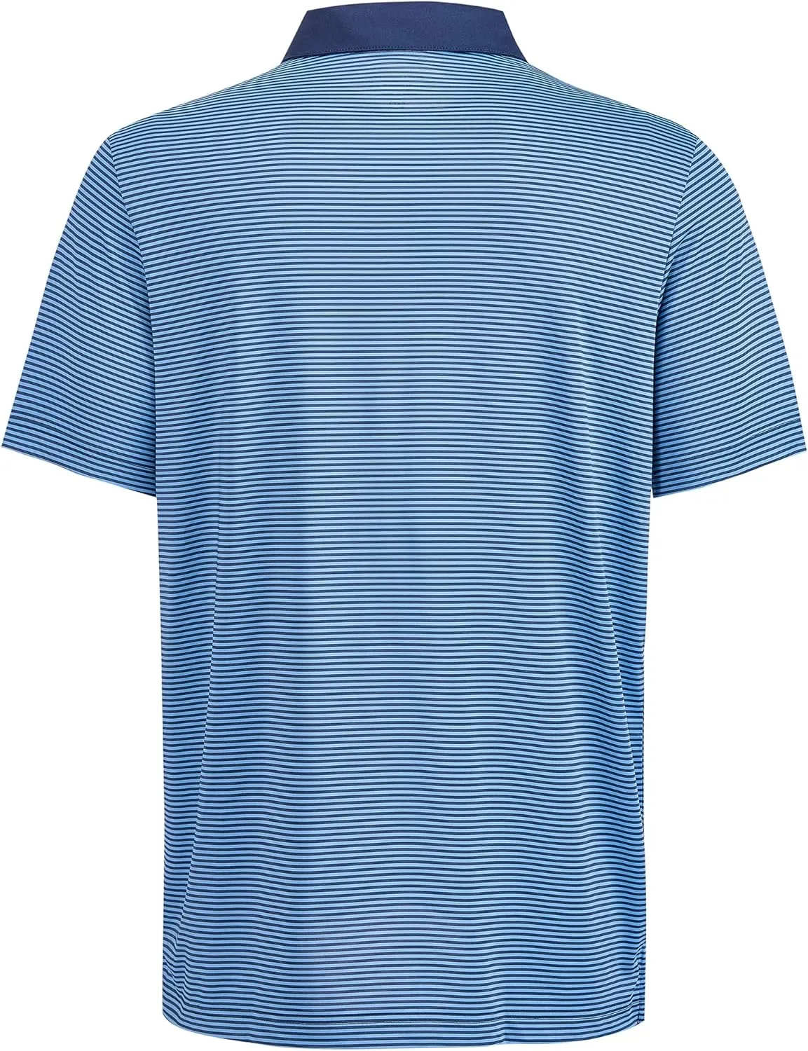 Mens Golf Polo Shirt Moisture Wicking Dry Fit Performance Athletic Short Sleeve Striped Golf Shirts for Men