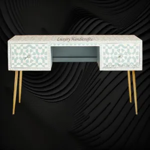 Moroccan Bone Inlay Desk Green