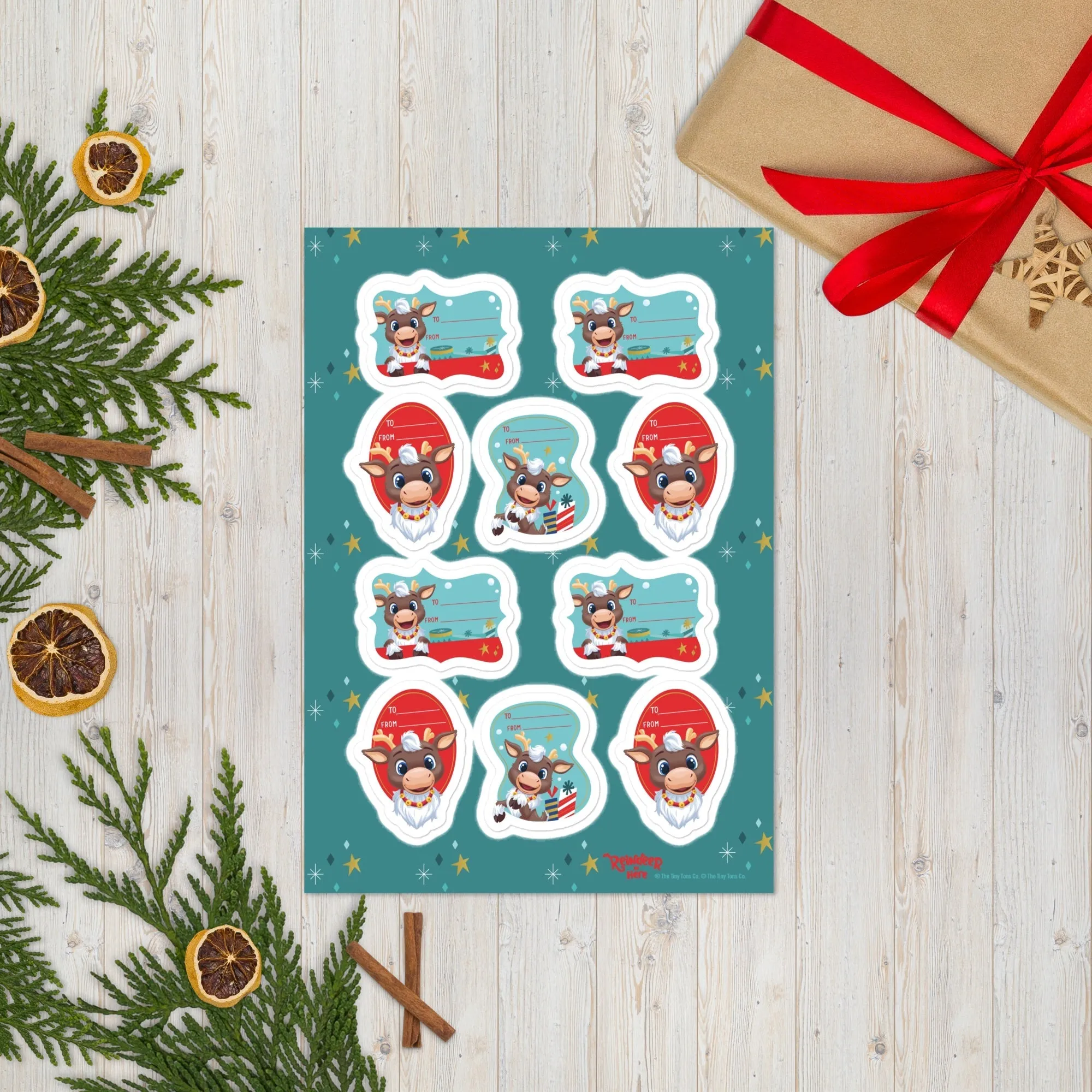 Reindeer in Here Gift Label Sticker Sheet