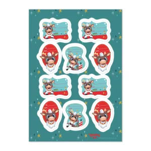 Reindeer in Here Gift Label Sticker Sheet