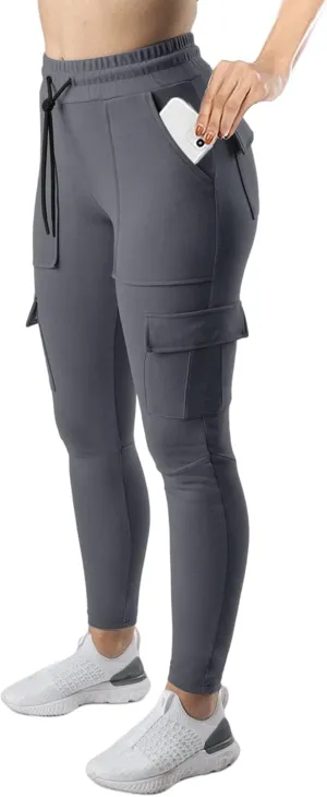 RESHE Womens Yoga Sweatpants with Pockets Stretch Tapered Joggers Pants Drawstring Running Lounge Hiking
