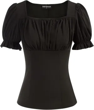 Scarlet Darkness Women's Renaissance Shirt Puff Sleeve Square Neck Vintage Blouse