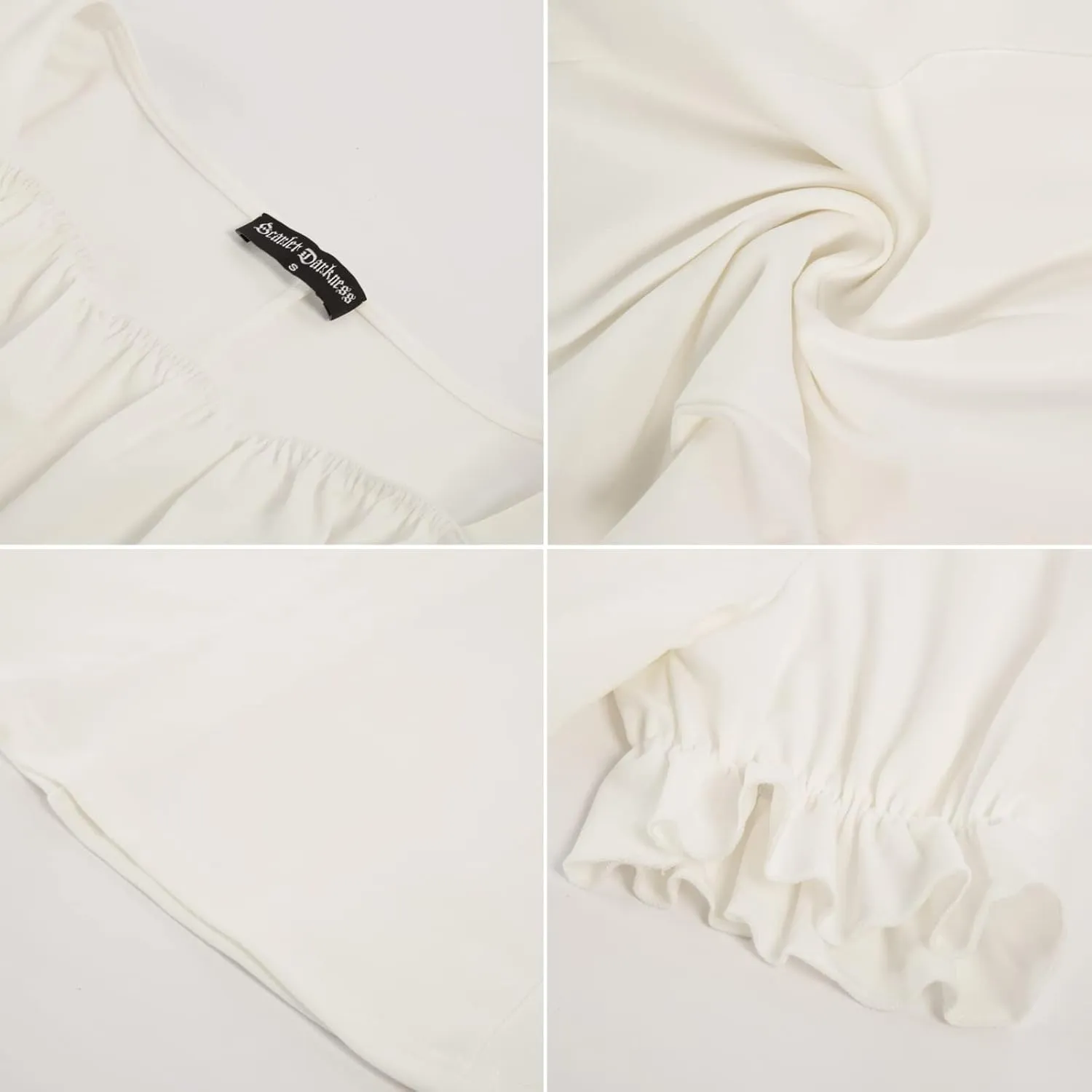 Scarlet Darkness Women's Renaissance Shirt Puff Sleeve Square Neck Vintage Blouse