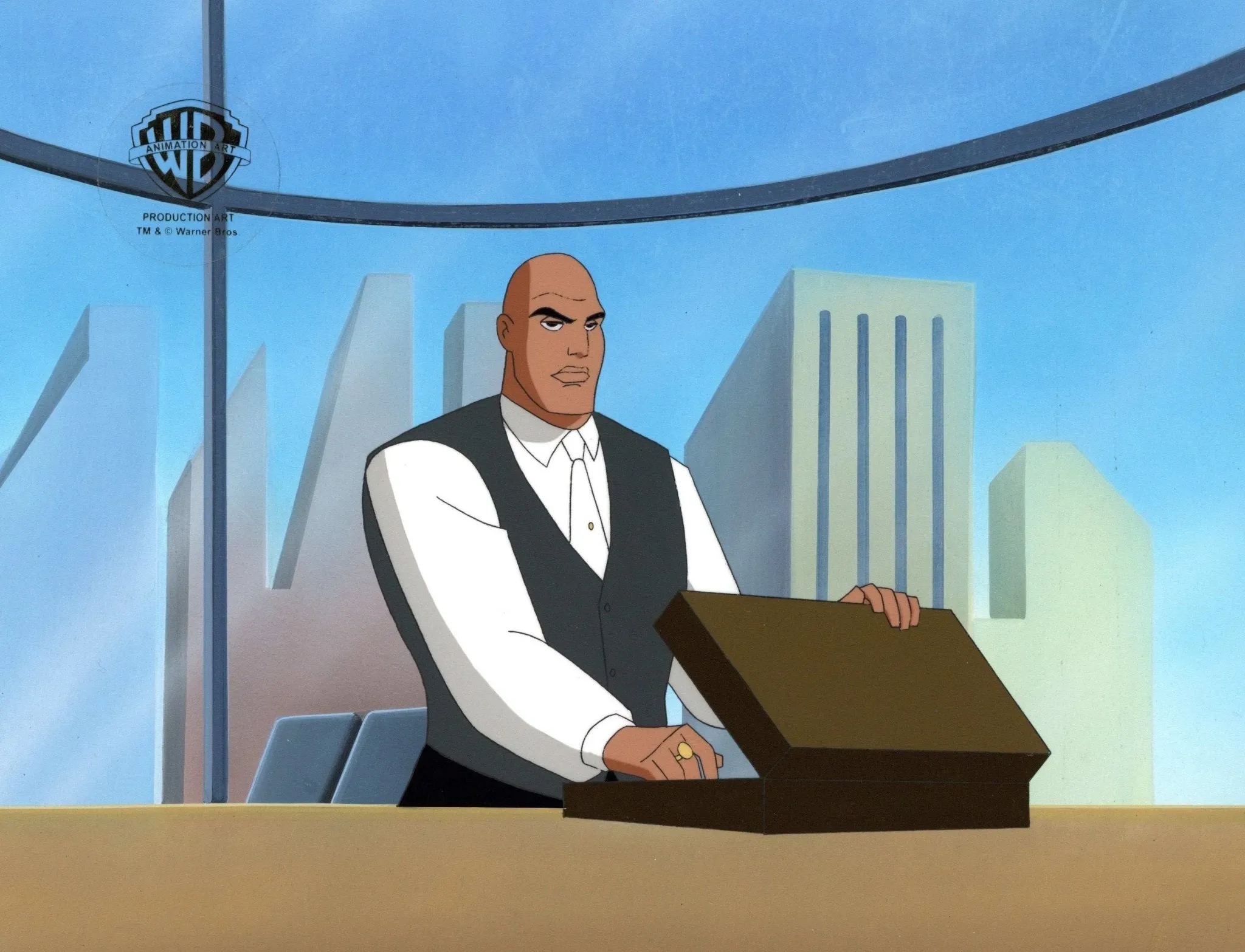 Superman the Animated Series Original Production Cel on Original Background: Lex Luthor