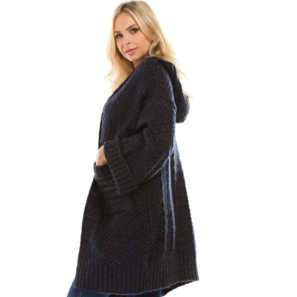 Thicken Hooded Double Pocket Hooded Cardigan