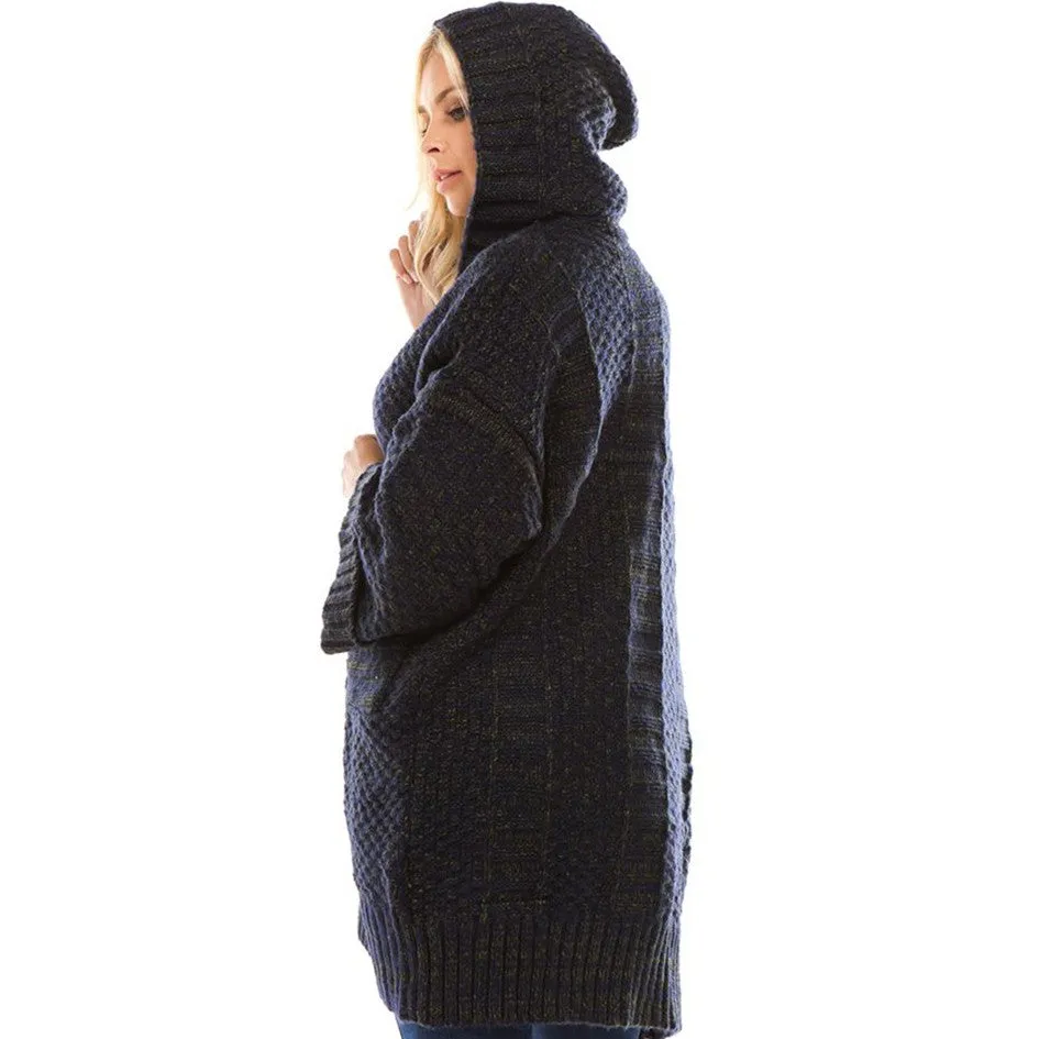 Thicken Hooded Double Pocket Hooded Cardigan