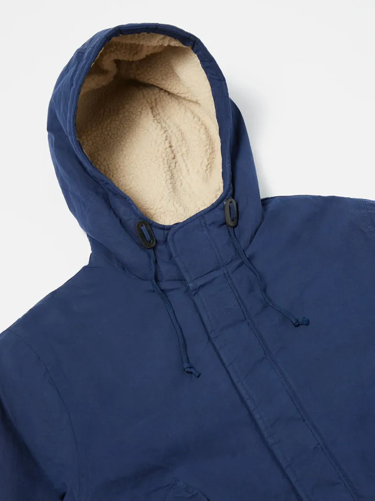 Universal Works Cold Weather Parka in Navy Scottish Wax Cotton